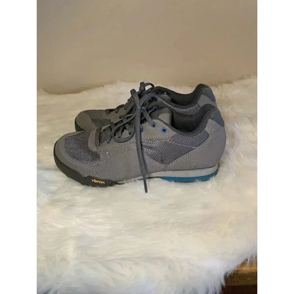 Giro Petra VR Womens 5 Vibram Cycling Shoes Titanium Grey Blue Lace Up Sport - Picture 5 of 8